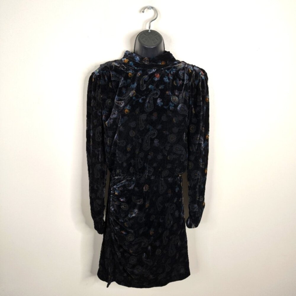Zara Velvet Velour Paisley Print Whismigoth Victorian Goth Open Back Dress S - Picture 2 of 8